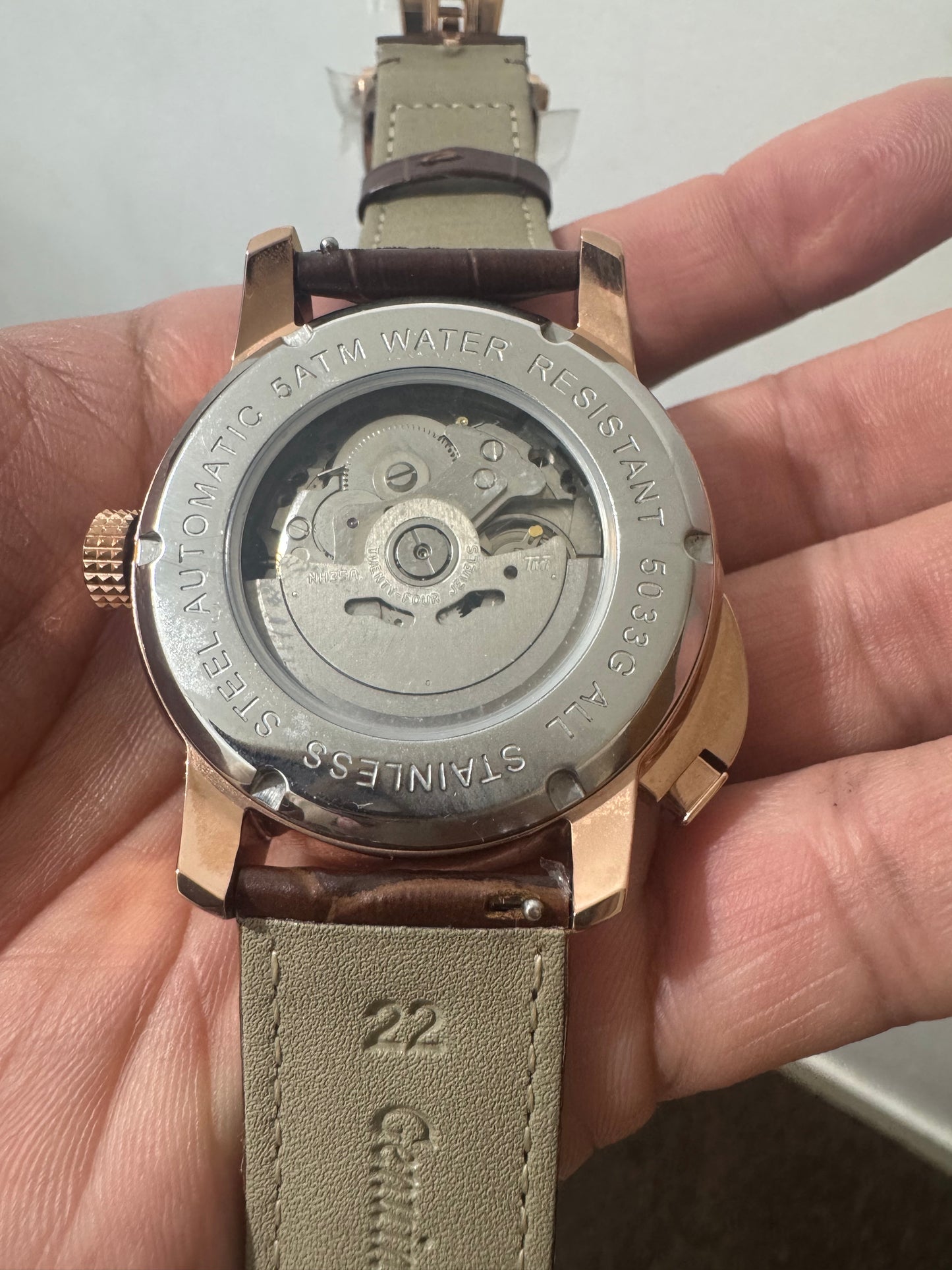 Luxury Men’s Automatic Watch – Sparkling Rhinestone Mechanical Timepiece with Open Heart Running Dial