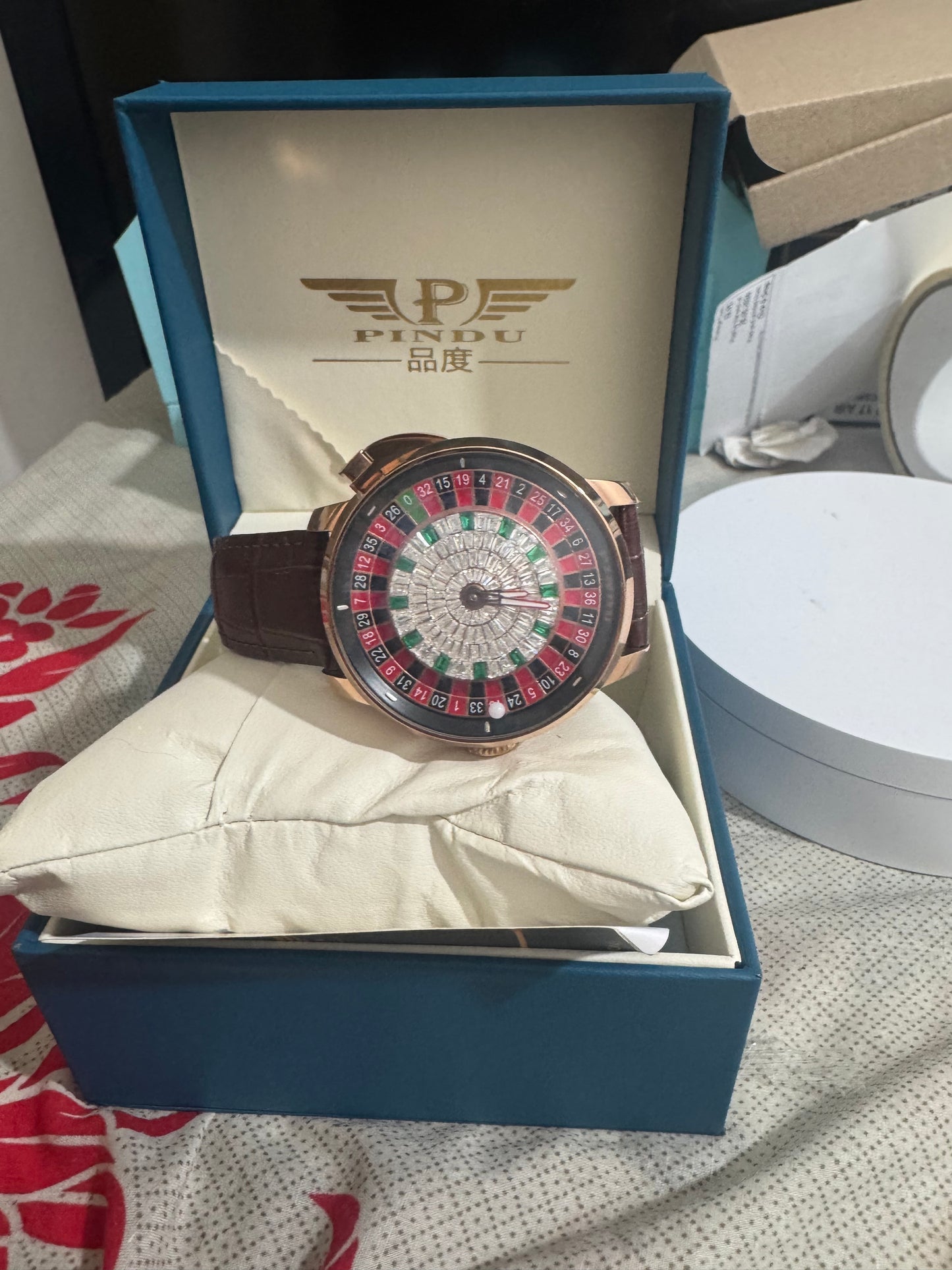Luxury Men’s Automatic Watch – Sparkling Rhinestone Mechanical Timepiece with Open Heart Running Dial