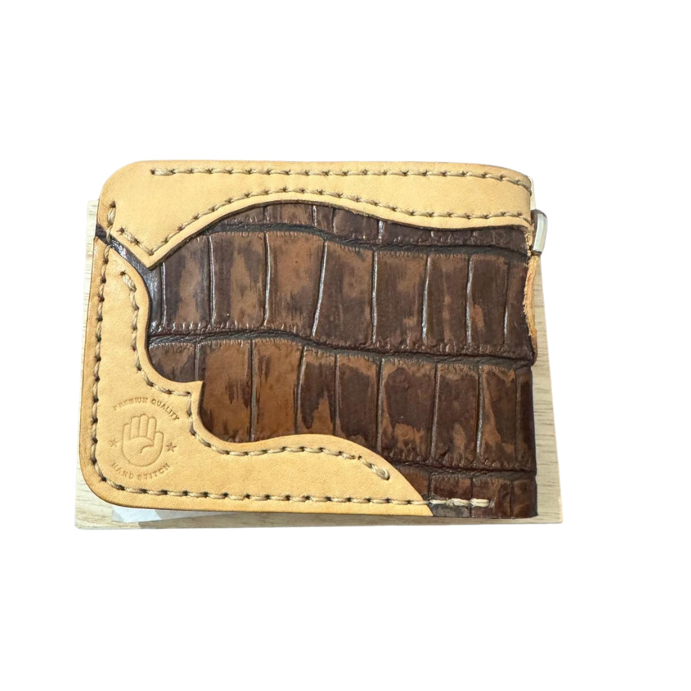 Hand Made Geniun Leather Wallet With Wood Box